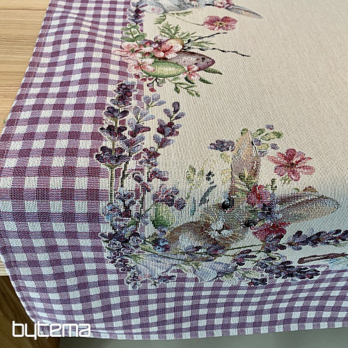 Tovaglia e sciarpa Tapestry EASTER TIME quadri viola