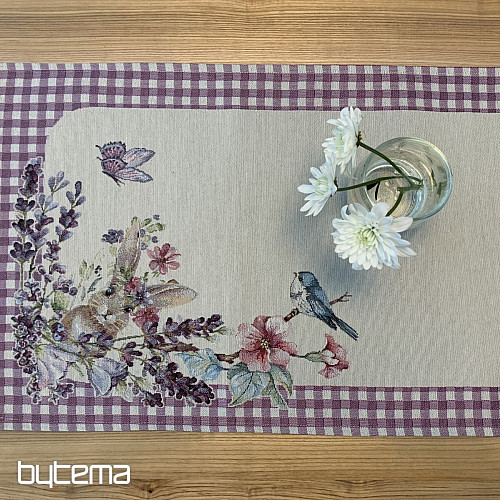 Tovaglia e sciarpa Tapestry EASTER TIME quadri viola