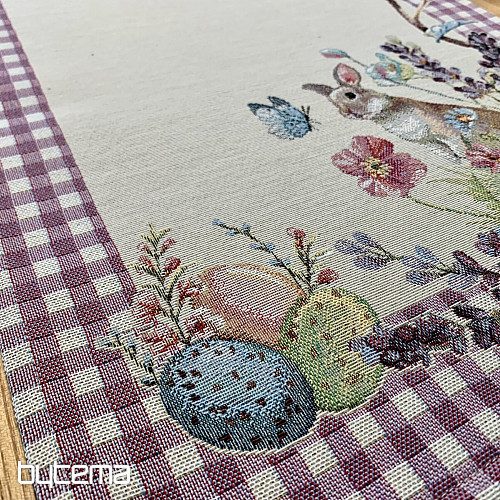 Tovaglia e sciarpa Tapestry EASTER TIME quadri viola