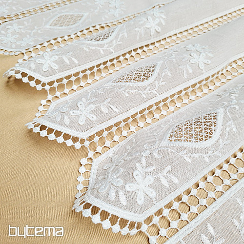 Lussuosa tenda in vetro colorato ricamata AVORIO