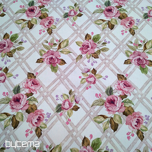 Tessuto decorativo CASTLE ROSE GRID