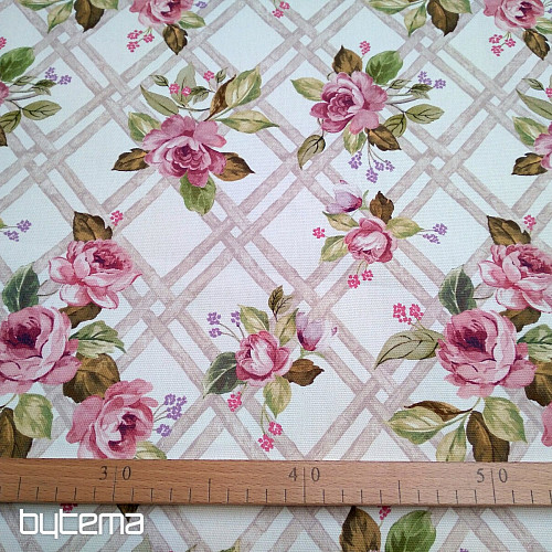 Tessuto decorativo CASTLE ROSE GRID