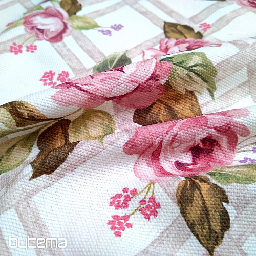 Tessuto decorativo CASTLE ROSE GRID