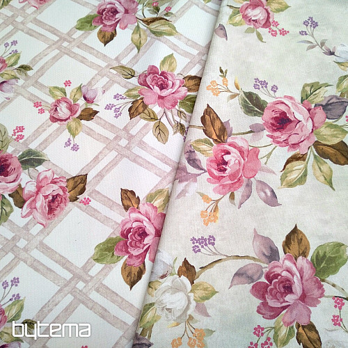 Tessuto decorativo CASTLE ROSE GRID