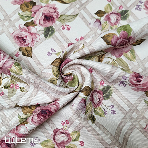 Tessuto decorativo CASTLE ROSE GRID