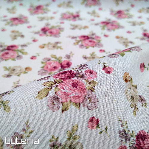 Tessuto in cotone WARWICK ROSA PICCOLA