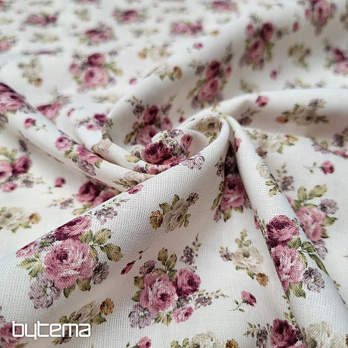 Tessuto in cotone WARWICK ROSA PICCOLA