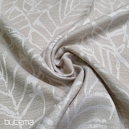 Tessuto decorativo MALVIA foglie beige