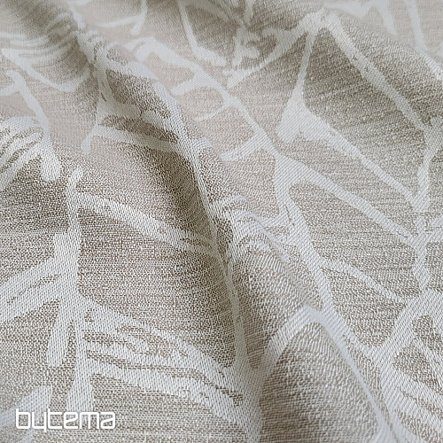 Tessuto decorativo MALVIA foglie beige