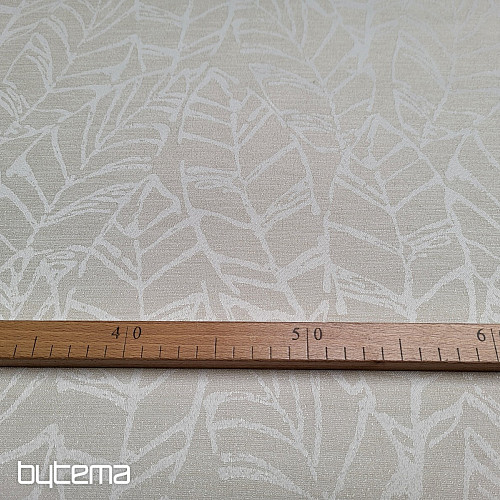 Tessuto decorativo MALVIA foglie CREMA