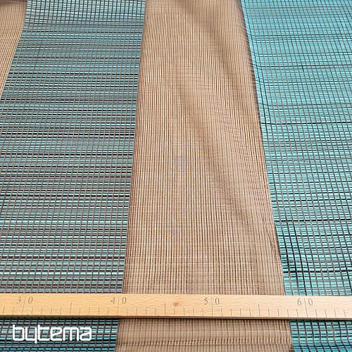 Tessuto decorativo STRISCIA MARRONE TURCHESE