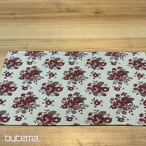 Tovaglia e scialle TOSCANA VALERY FLOWER BORDO