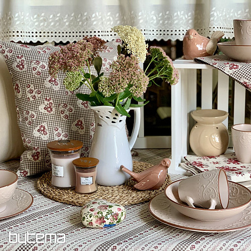 Tovaglia e scialle TOSCANA VALERY PATCHWORK bordeaux