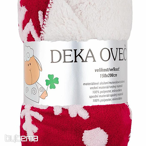 coperta Pecora NATALE ROSSO 150x200
