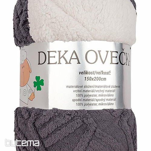 coperta Agnello RIGHE ANTRACITE 150 x 200