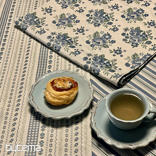 Tovaglia e sciarpa TOSCANA VALERY MULTI STRIPE blu
