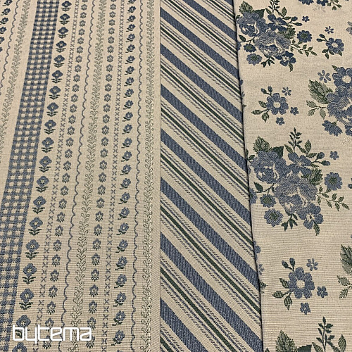 Tovaglia e sciarpa TOSCANA VALERY MULTI STRIPE blu