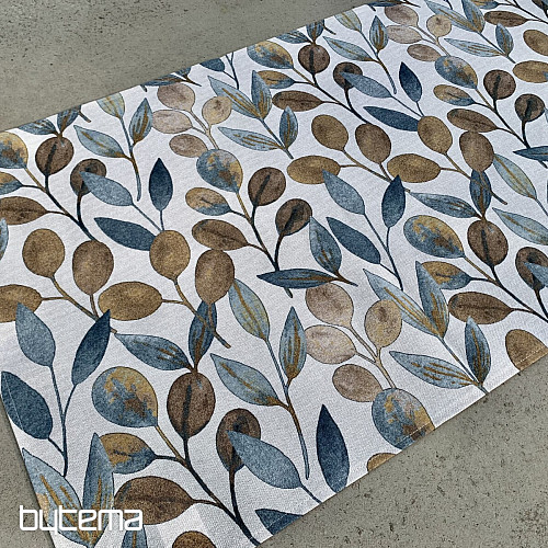 Tovaglia e sciarpa LISTY HOJAS blu