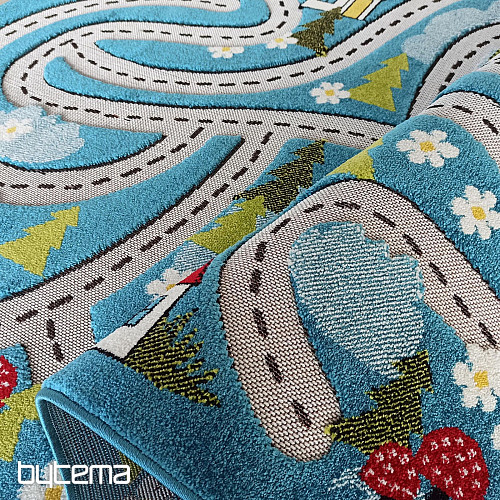 Tappeto per bambini Colore Kids 02 blu - VIAGGIO NEL BOSCO