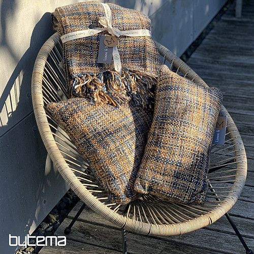 Plaid di lusso YARA WOLF BROWN blu