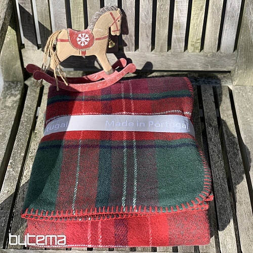 Coperta A QUADRETTI VERDE ROSSO