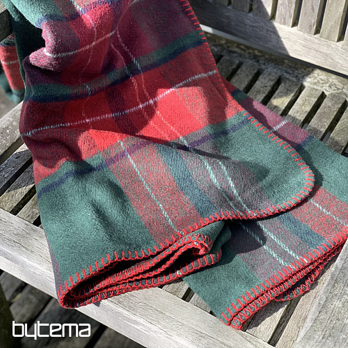 Coperta A QUADRETTI VERDE ROSSO