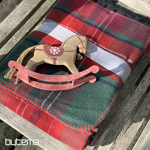 Coperta A QUADRETTI VERDE ROSSO