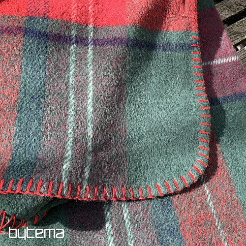 Coperta A QUADRETTI VERDE ROSSO
