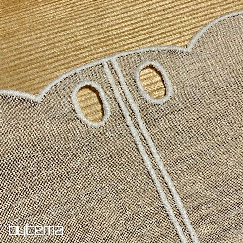 Lussuosa tenda ricamata GERSTER HEART 11807 crema
