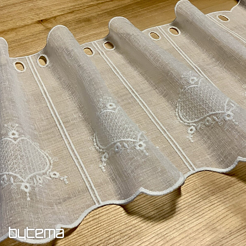 Lussuosa tenda ricamata GERSTER HEART 11807 crema