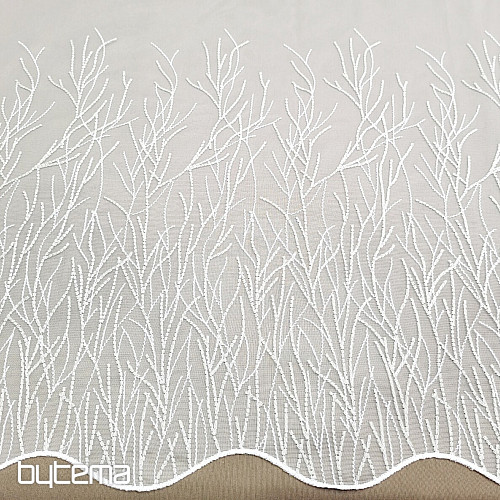 Tenda ricamata di lusso GERSTER 11804/0840 beige bianco