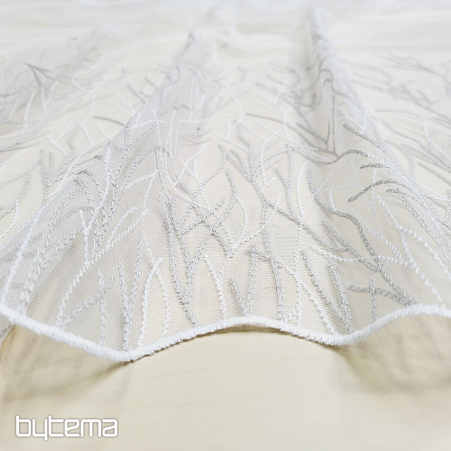 Tenda ricamata di lusso GERSTER 11804/0840 beige bianco