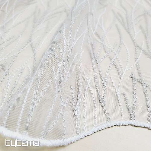 Tenda ricamata di lusso GERSTER 11804/0840 beige bianco