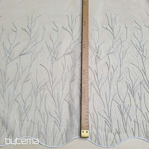 Tenda ricamata di lusso GERSTER 11804/0840 beige bianco
