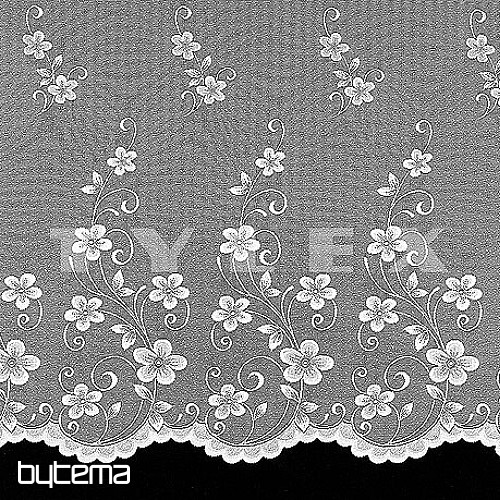 Tenda jacquard A3466 CLIPING FLOWERS bianco