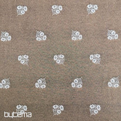 Tessuto decorativo FIORI ALPINI jacquard MARRONE