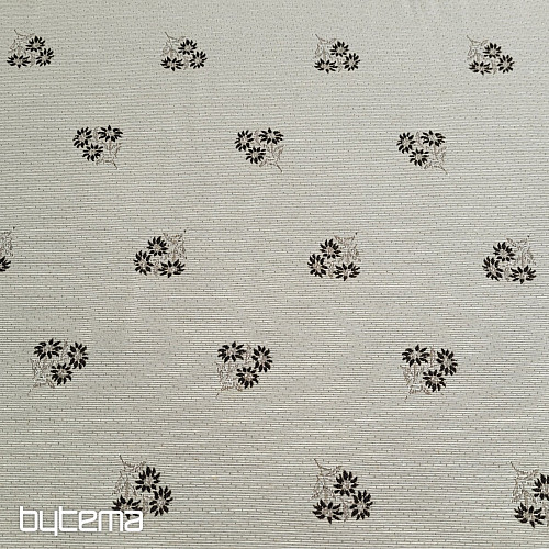 Tessuto decorativo FIORI ALPINI jacquard MARRONE