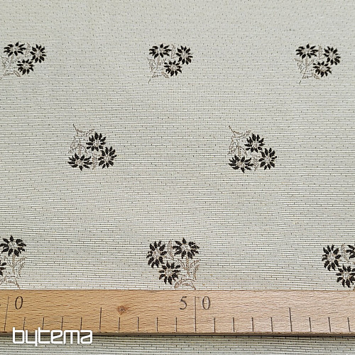 Tessuto decorativo FIORI ALPINI jacquard MARRONE