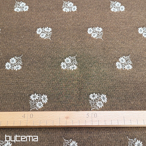 Tessuto decorativo FIORI ALPINI jacquard MARRONE