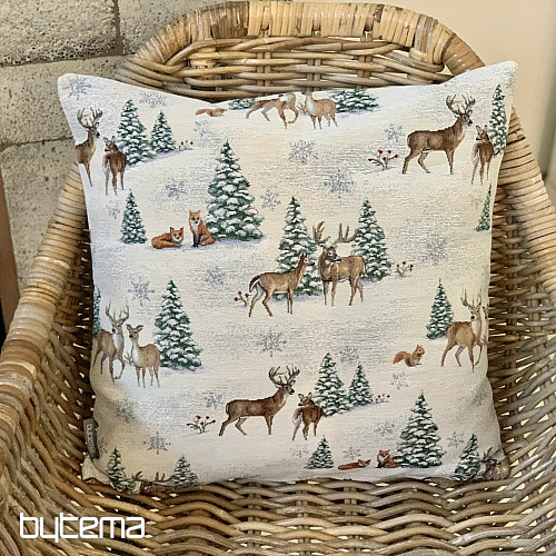 Copertina arazzo natalizio ANIMALI VICINO ALL'ALBERO