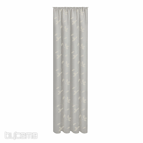 NATURA Tenda Gerster FOGLIE RICAMATE ST. GRIGIO