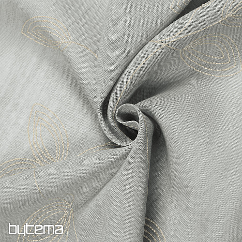 NATURA Tenda Gerster FOGLIE RICAMATE ST. GRIGIO