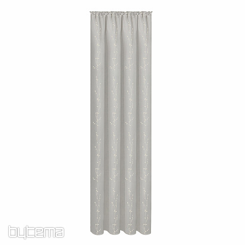 NATURA Tenda Gerster RICAMATA Ramoscelli ST. GRIGIO