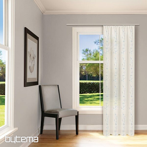 NATURA Tenda Gerster RICAMATA Ramoscelli BLU