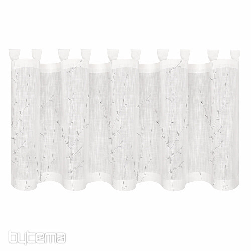 Tenda pronta NATURE Gerster RICAMATA Ramoscelli GRIGIO