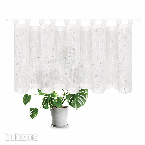 Tenda pronta NATURE Gerster RICAMATA Ramoscelli GRIGIO