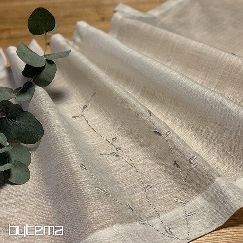 Tenda pronta NATURE Gerster RICAMATA Ramoscelli GRIGIO