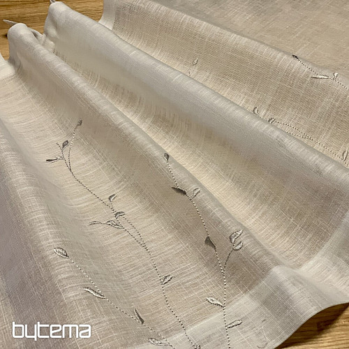 Tenda pronta NATURE Gerster RICAMATA Ramoscelli GRIGIO