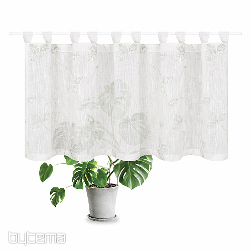 NATURA Tenda pronta Gerster FOGLIE RICAMATE VERDE