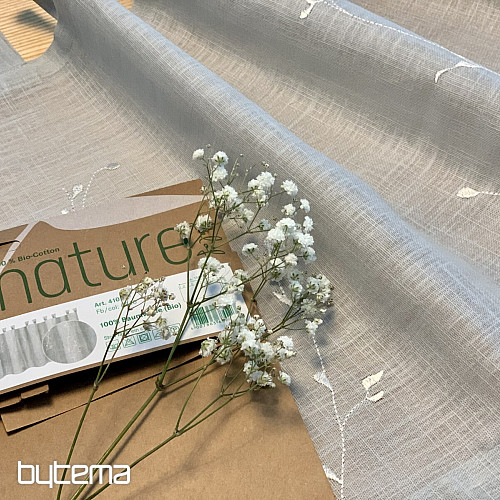Tenda pronta NATURE Gerster RICAMATA Ramoscelli BIANCO